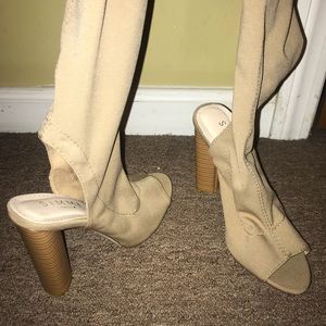 Nude SIMMI SHOES peep toe heeled boots